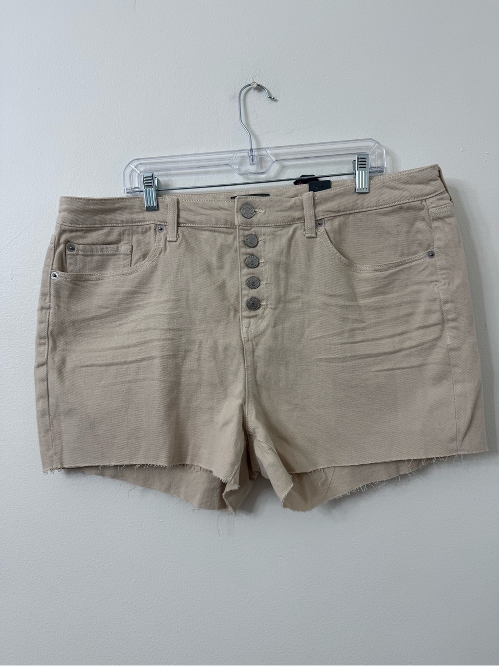 {18} Torrid NWT Dust Storm 3.5 Inch Classic Denim High-Rise Short Beige
